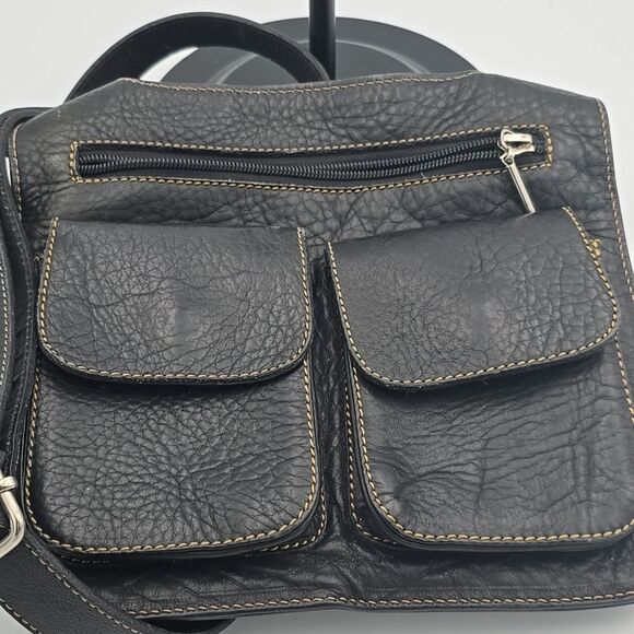 D’Luciano Moda Mexico Black Leather Shoulder Bag - Picture 4 of 10